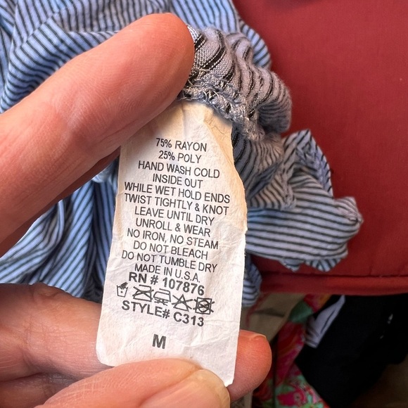 Comfy USA Blue and White Striped Midi Dress - Picture 8 of 8